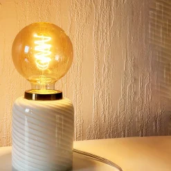 Fabrique de Styles Lampes À Poser>Lampe Love en verre h12cm - Nessa Blanc