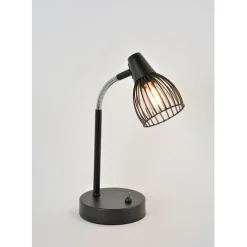 Fabrique de Styles Lampes À Poser>Lampe métal abat-jour filaire noir Noir Mat