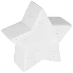 Fabrique de Styles Lampes À Poser>Lampe étoile en porcelaine h15cm - Beezz Blanc