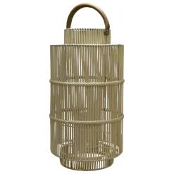 Fabrique de Styles Photophores, Bougeoirs Et Lanternes>Lanterne en fer et osier h75cm - Pasil Blanc