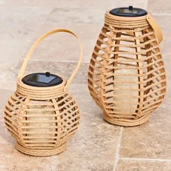 Fabrique de Styles Luminaires|Jardin>Lanterne solaire effet bougie h26cm Naturel