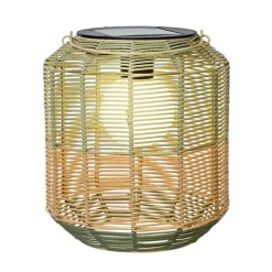 Fabrique de Styles Déco, Accessoires Et Rangements|Jardin>Lanterne solaire en résine tressée h28cm Vert