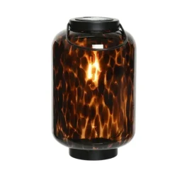 Fabrique de Styles Luminaires|Jardin>Lanterne solaire en verre leopard d16xh35.5cm Marron