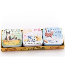 Fabrique de Styles Savon Solide>Lot de 3 boîtes métal avec savons 100g Multicolore