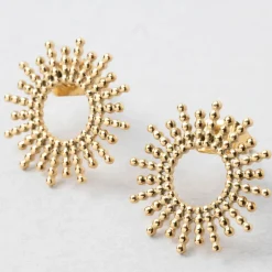 Fabrique de Styles Bijoux Fantaisie>Lot de 2 boucles d'oreille soleil h10mm Doré