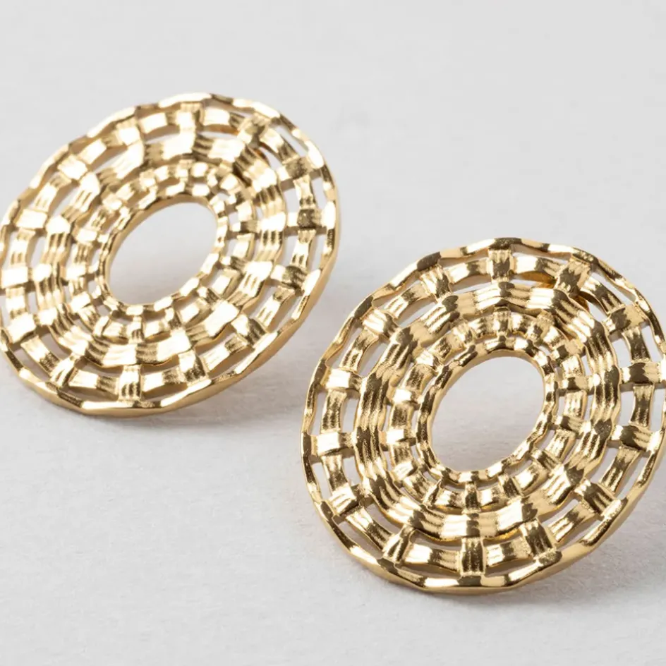 Fabrique de Styles Bijoux Fantaisie>Lot de 2 boucles d'oreille en acier inoxydable h25mm Doré