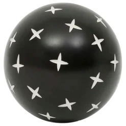 Fabrique de Styles Petits Objets Déco>Lot de 6 boules décoratives en résine noir et blanc d10cm - Etnik Noir, Blanc