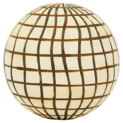 Fabrique de Styles Petits Objets Déco>Lot de 6 boules décoratives en résine brun et ivoire - Sumba Brun foncé