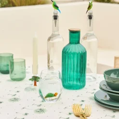 Fabrique de Styles Carafes Et Pichets>Lot de 3 bouteilles en verre borosilicate bleu émeraude et transparent 1.4L - Mycenes Bleu, Emeraude