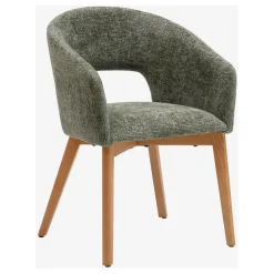 Fabrique de Styles Chaises>Lot de 2 chaises en tissu chenille - Rusti Vert