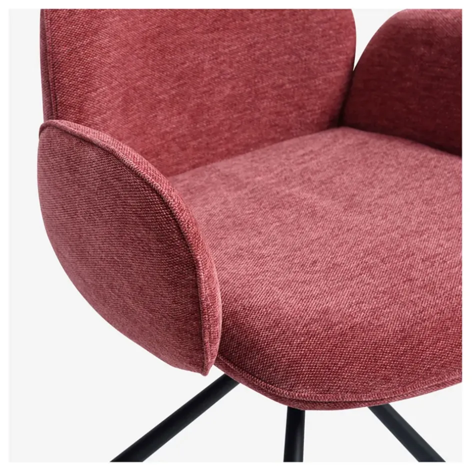 Fabrique de Styles Chaises>Lot de 2 chaises pivotantes en tissu parme - Omida Rouge