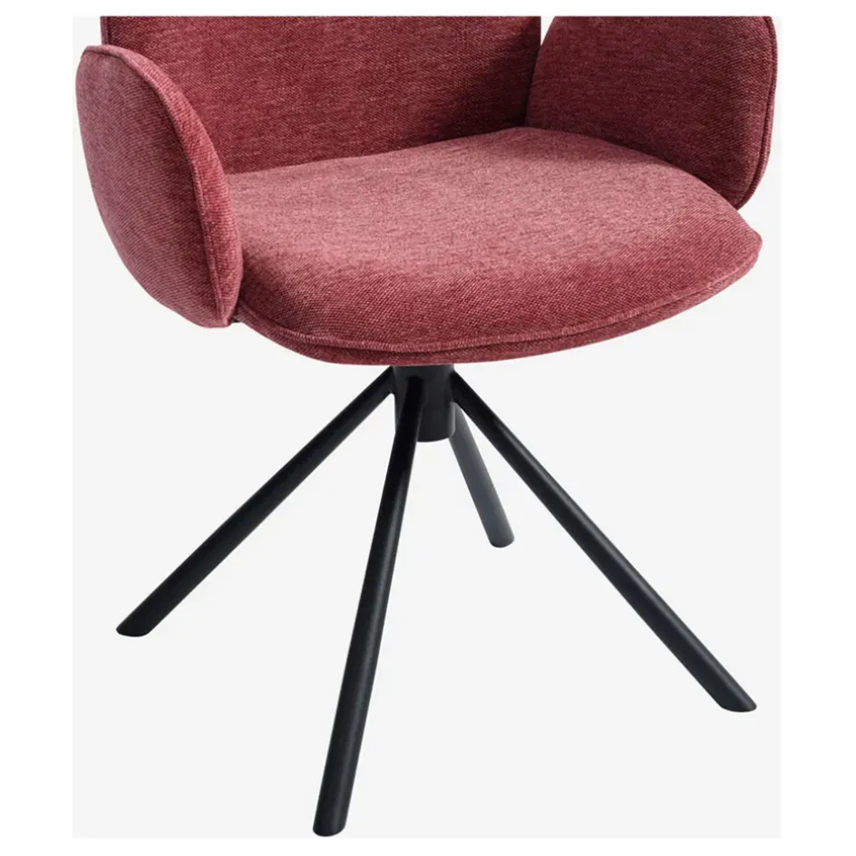 Fabrique de Styles Chaises>Lot de 2 chaises pivotantes en tissu parme - Omida Rouge