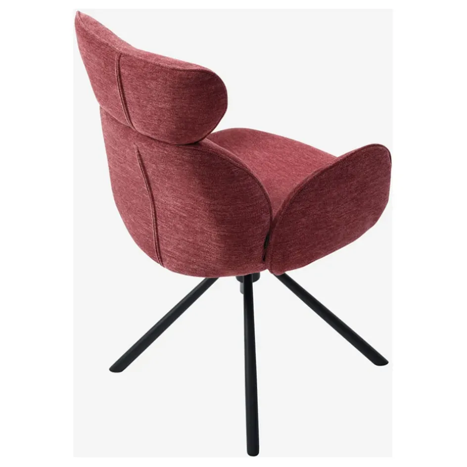 Fabrique de Styles Chaises>Lot de 2 chaises pivotantes en tissu parme - Omida Rouge