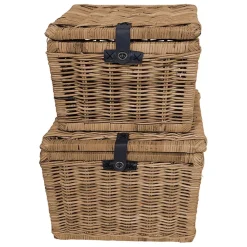 Fabrique de Styles Petits Rangements>Lot de 2 coffres gigognes en rotin - Java Grisé