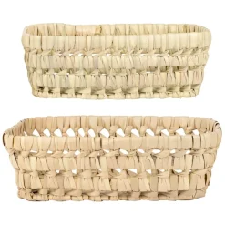 Fabrique de Styles Paniers Et Corbeilles>Lot de 2 corbeilles en feuille de palmier 25x20xh10cm - Beezz Naturel