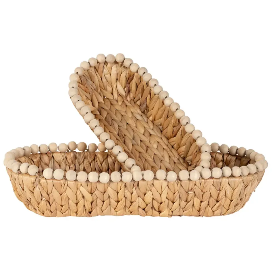 Fabrique de Styles Paniers Et Corbeilles>Lot de 2 corbeilles en Jacynthe d'eau et fer - Eté A La Mer Naturel