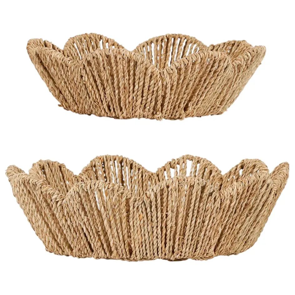 Fabrique de Styles Paniers Et Corbeilles>Lot de 2 corbeilles en jonc de mer et fer - Chaumiere Naturel