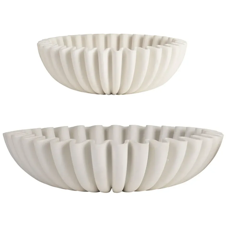 Fabrique de Styles Petits Objets Déco>Lot de 2 coupes en résine écru - Romancero Ecru