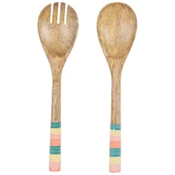 Fabrique de Styles Ustensibles De Cuisine>Lot de 2 couverts de salade en manguier - Patchuca Multicolore