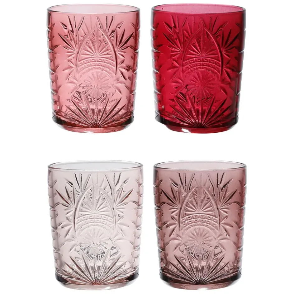 Fabrique de Styles Verres À Eau Et Gobelets>Lot de 4 gobelets en verre 35cl - Starla Rose
