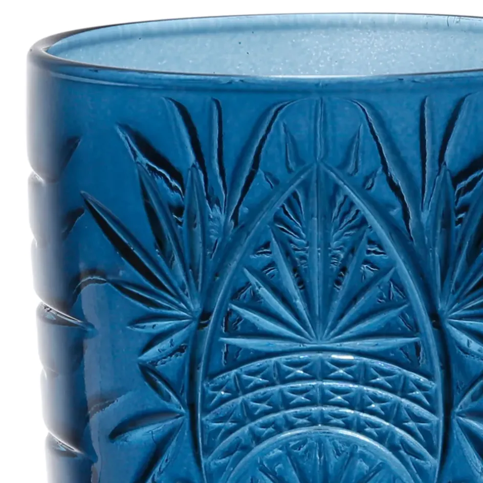 Fabrique de Styles Verres À Eau Et Gobelets>Lot de 4 gobelets en verre 35cl - Starla Bleu