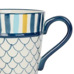 Fabrique de Styles Tasses Et Mugs>Lot de 2 mugs en grès bleu - un été à la mer Marine