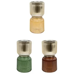 Fabrique de Styles Photophores, Bougeoirs Et Lanternes>Lot de 3 photophore en verre - Prisca Multicolore