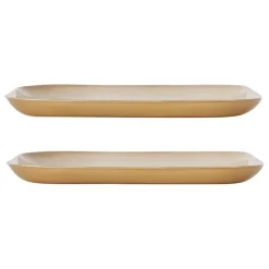 Fabrique de Styles Plateaux>Lot de 2 plateau en fer et doré - bordemer Taupe