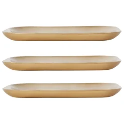 Fabrique de Styles Plateaux>Lot de 3 plateaux en fer bleu et doré - corfou Bleu, Doré