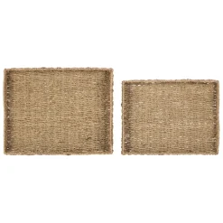 Fabrique de Styles Plateaux>Lot de 2 plateaux en jonc de mer - Chaumière Naturel