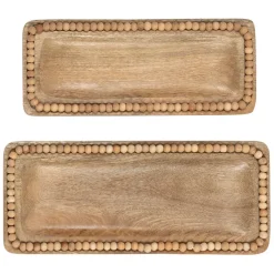 Fabrique de Styles Plats Et Saladiers>Lot de 2 plats en manguier - Eté A La Mer Naturel