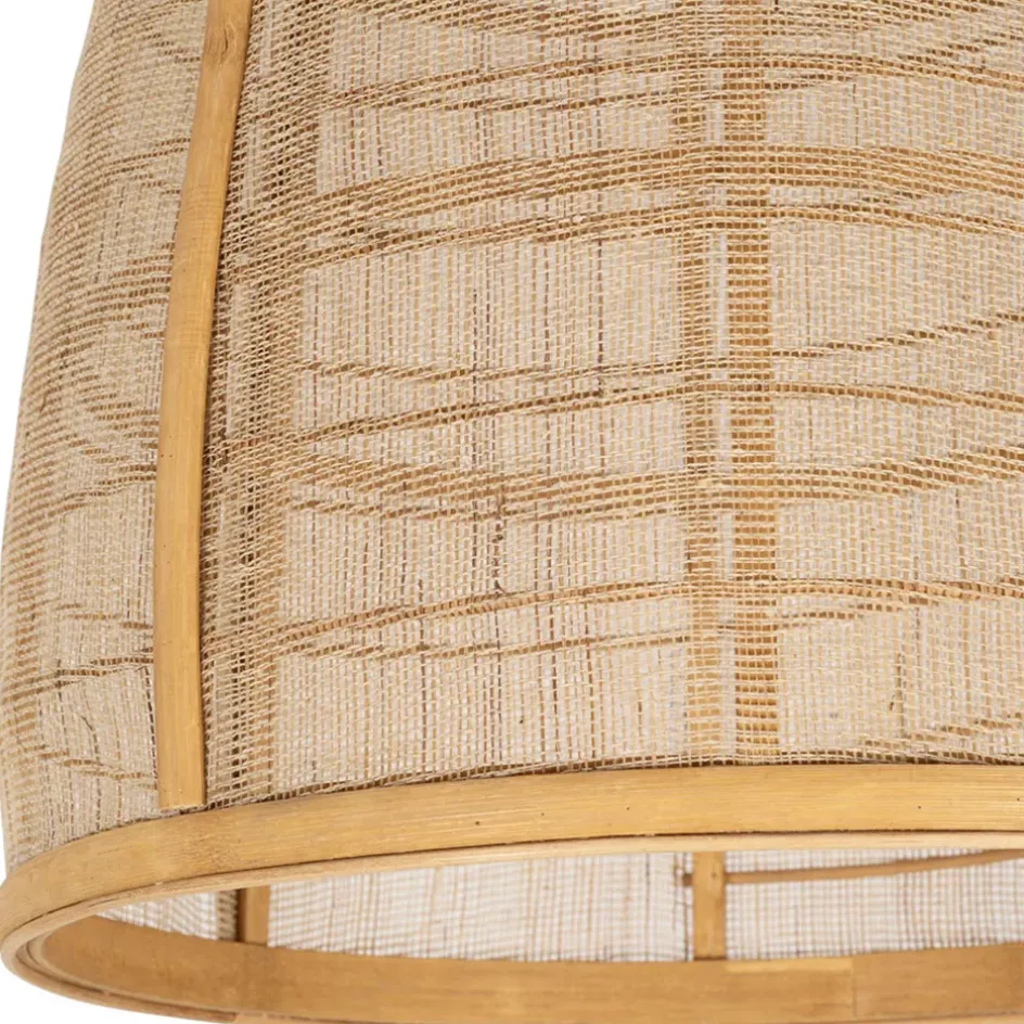 Fabrique de Styles Suspensions>Lot de 2 suspensions en lin et bambou non électrifiée - Plaka Naturel