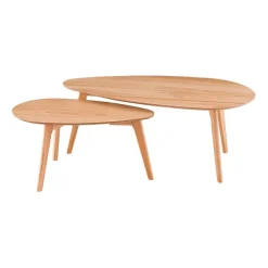 Fabrique de Styles Table Basses>Lot de 2 table basse en chêne - Becka Naturel