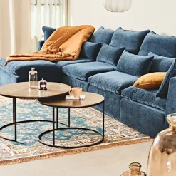 Fabrique de Styles Table Basses>Lot de 2 table gigogne en aluminium et fer - Felia Doré