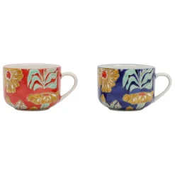 Fabrique de Styles Tasses Et Mugs>Lot de 2 tasses en grès 60cl - Flaura Multicolore