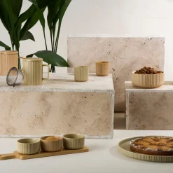 Fabrique de Styles Tasses Et Mugs>Lot de 2 tasses en grès nude 17cl - Sweet Leaves Nude, Amande