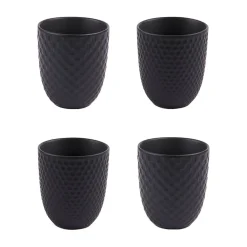 Fabrique de Styles Tasses Et Mugs>Lot de 4 tasses en porcelaine mat Noir