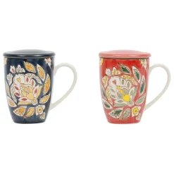 Fabrique de Styles Tasses Et Mugs>Lot de 2 tisanières et filtre en grès et inox 30cl - Orchila Multicolore