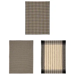 Fabrique de Styles Torchons, Tabliers Et Maniques>Lot de 3 torchons en coton 70x50cm - Campagne Noir