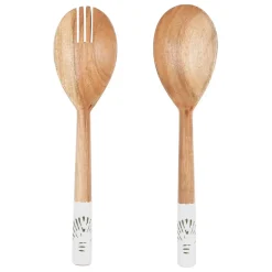 Fabrique de Styles Ustensibles De Cuisine>Lot de couverts de salade en manguier - Bord De Mer Kaki