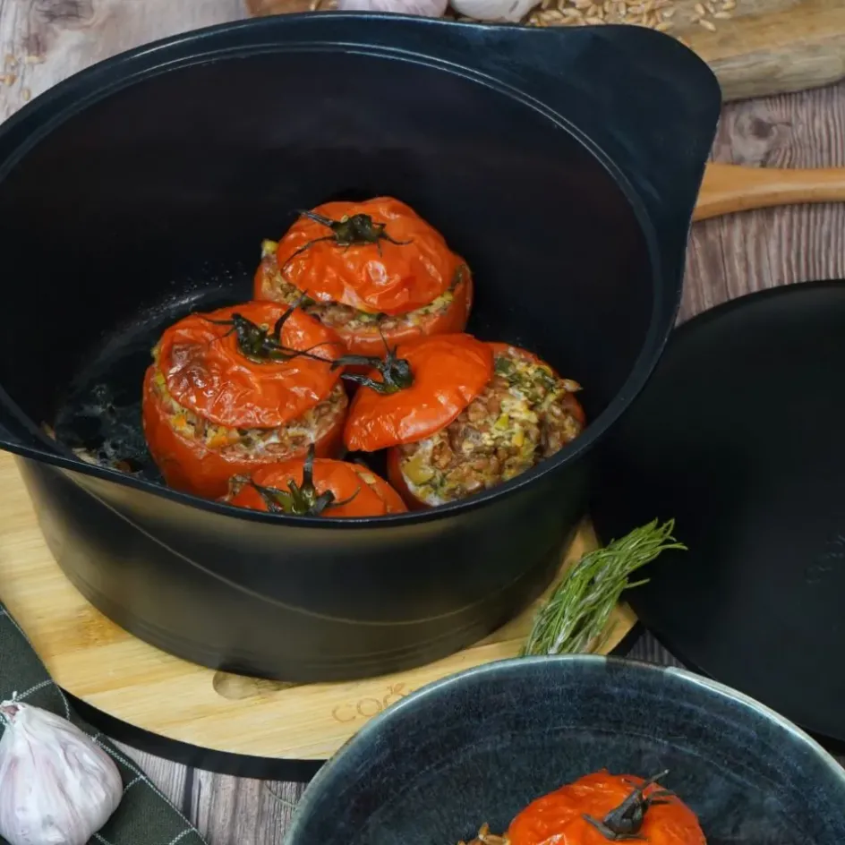 Fabrique de Styles Plats Et Appareils De Cuisson>L'incroyable Cocotte graphite d24cm avec poignée couronne Noir