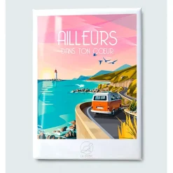 Fabrique de Styles Petits Objets Déco>Magnet ailleurs 6.5x9cm Multicolore