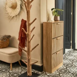 Fabrique de Styles Bibliothèques Et Étagères>Meuble à chaussures 3 portes H113cm - Kara Marron