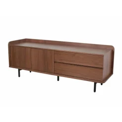 Fabrique de Styles Meubles Tv>Meuble TV en placage noyer 150x55cm - Gino Marron