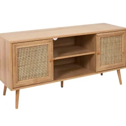 Fabrique de Styles Meubles Tv>Meuble TV en bois et cannage L115cm - Baia Naturel