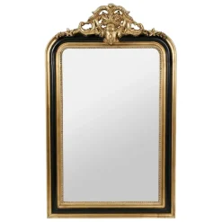 Fabrique de Styles Miroirs>Miroir baroque noir et doré en bois - Féerie Noir, Doré
