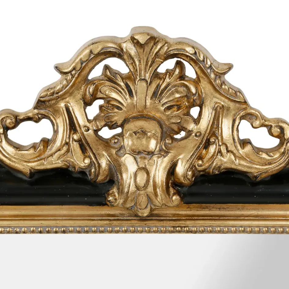 Fabrique de Styles Miroirs>Miroir baroque noir et doré en bois - Féerie Noir, Doré