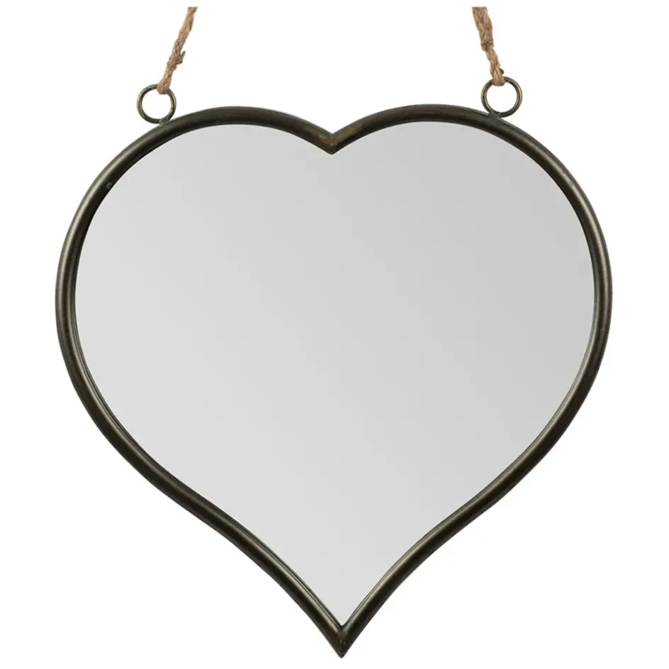 Fabrique de Styles Miroirs>Miroir cœur en fer et miroir - Cœur Gris