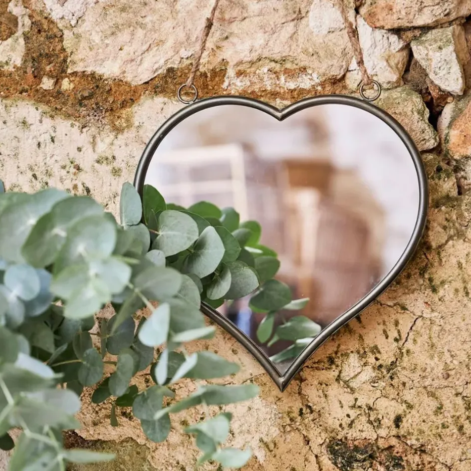 Fabrique de Styles Miroirs>Miroir cœur en fer et miroir - Cœur Gris