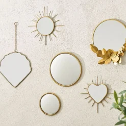 Fabrique de Styles Miroirs>Miroir cœur en laiton 20x20cm - Jolinio Doré